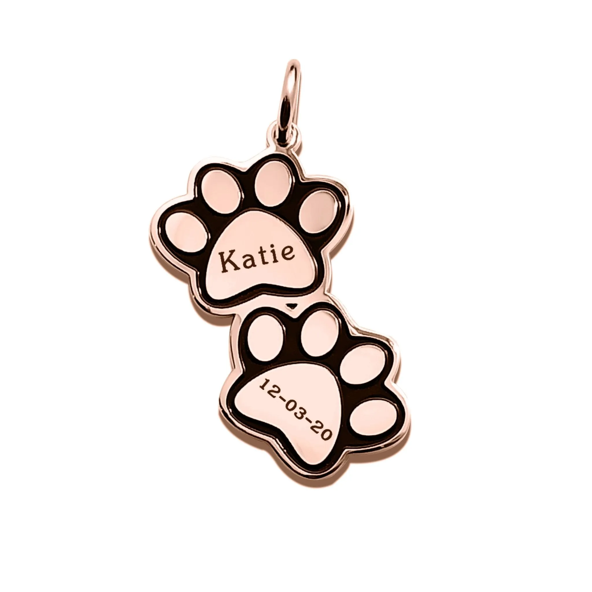 Double Paw Prints Charm for Keyring