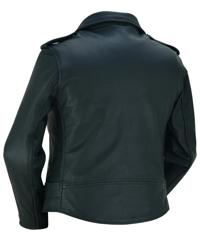 DS Women's Classic Plain Side Fitted M/C Style Jacket