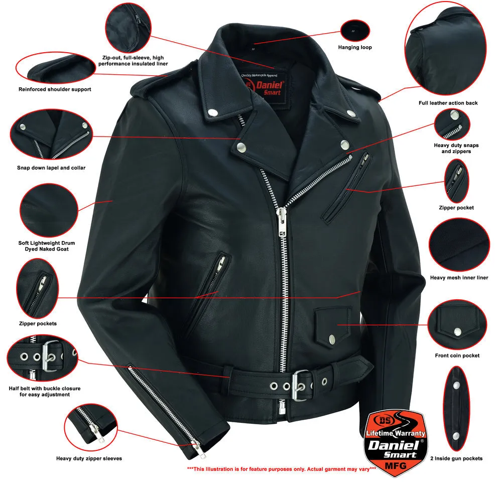 DS Women's Classic Plain Side Fitted M/C Style Jacket