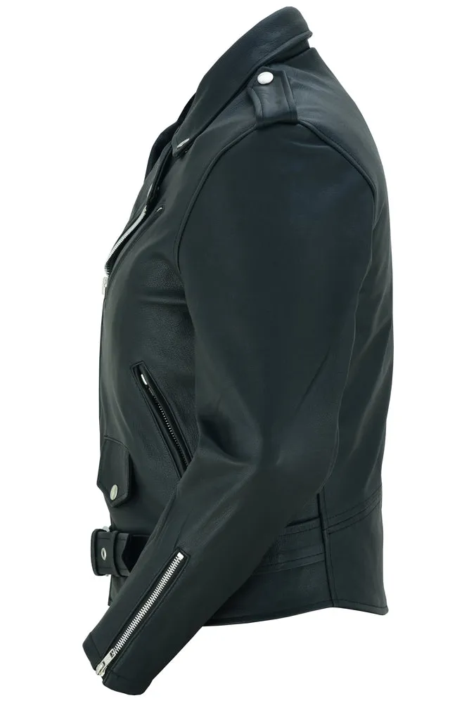 DS Women's Classic Plain Side Fitted M/C Style Jacket