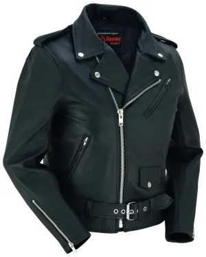 DS Women's Classic Plain Side Fitted M/C Style Jacket