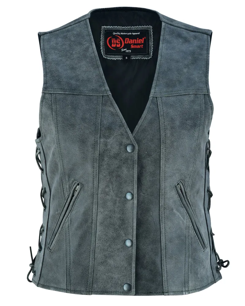 DS Women's Gray Single Back Panel Concealed Carry Vest