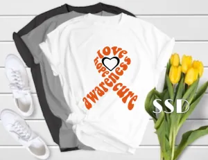 *DTF* Love Hope Orange Ribbon Transfer