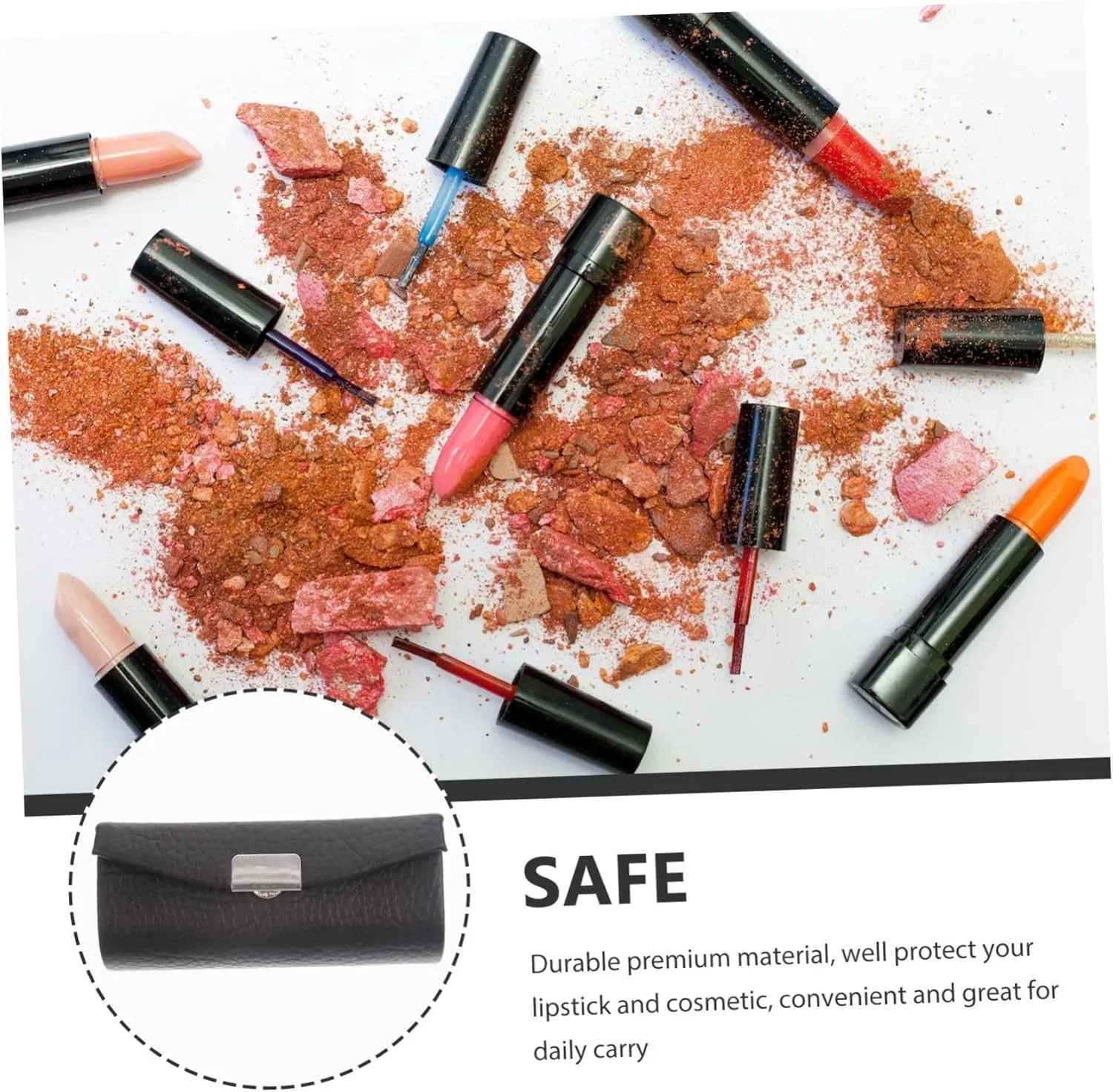 Elegant Lipstick Case Mirror Single Lipstick Holder Compact Present for Ladies