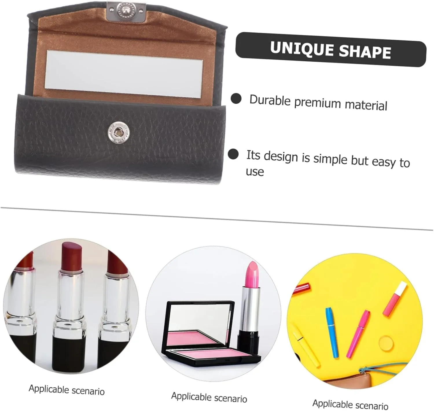 Elegant Lipstick Case Mirror Single Lipstick Holder Compact Present for Ladies
