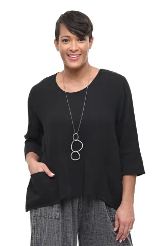 FINAL SALE VCG18 Carly Pullover Top in Black*