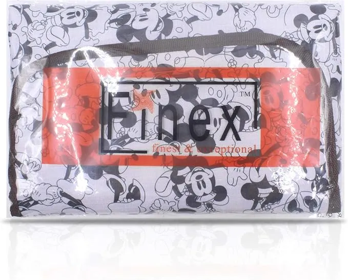 FINEX Mickey Mouse and Minnie Mouse Picnic Blanket Mat for Camping Hiking Outdoor Concert Travel Large Foldable Portable Reusable Black & White