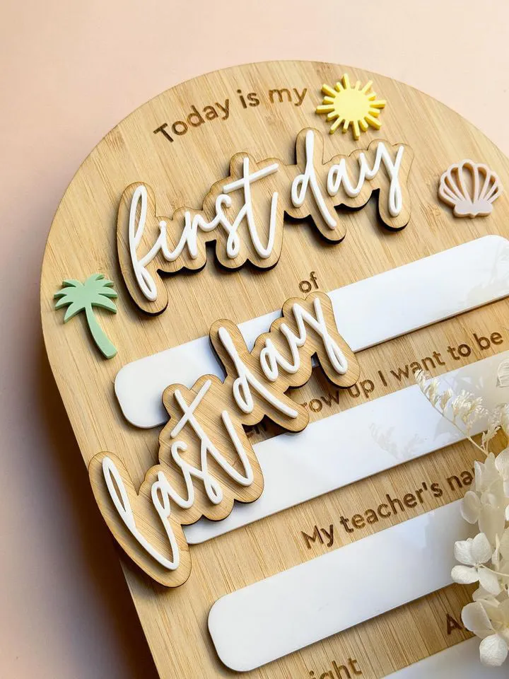 First Day/ Last Day Arch Photo Board | Palm