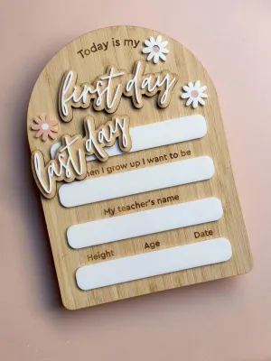 First Day/ Last Day Arch Photo Board | Peach Daisy Dream