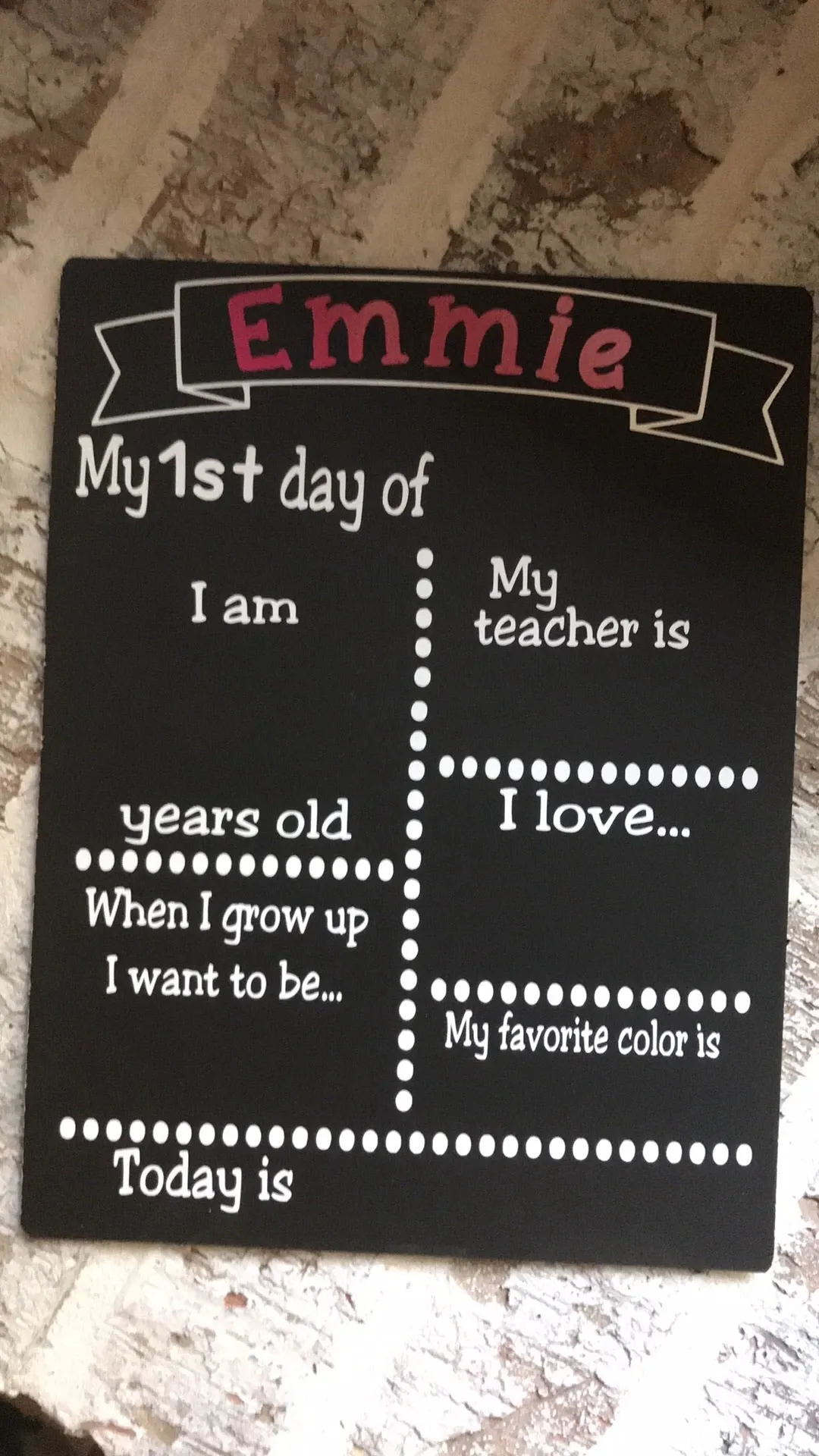 First Day Of School Chalkboard
