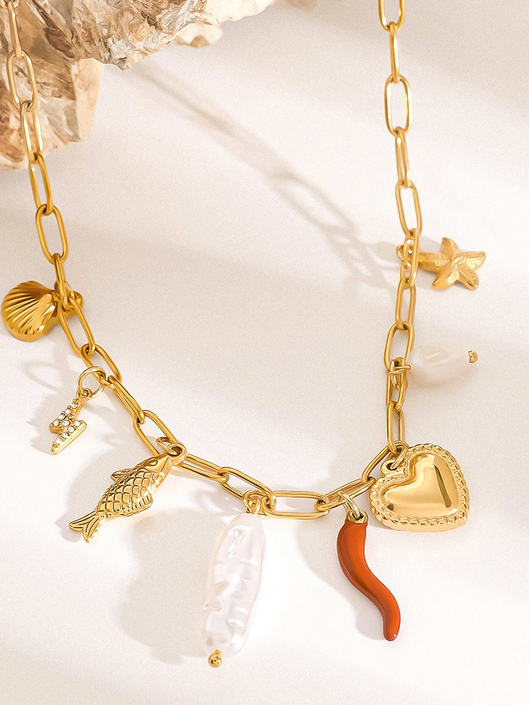Fish Charm Necklace | Waterproof Jewelry