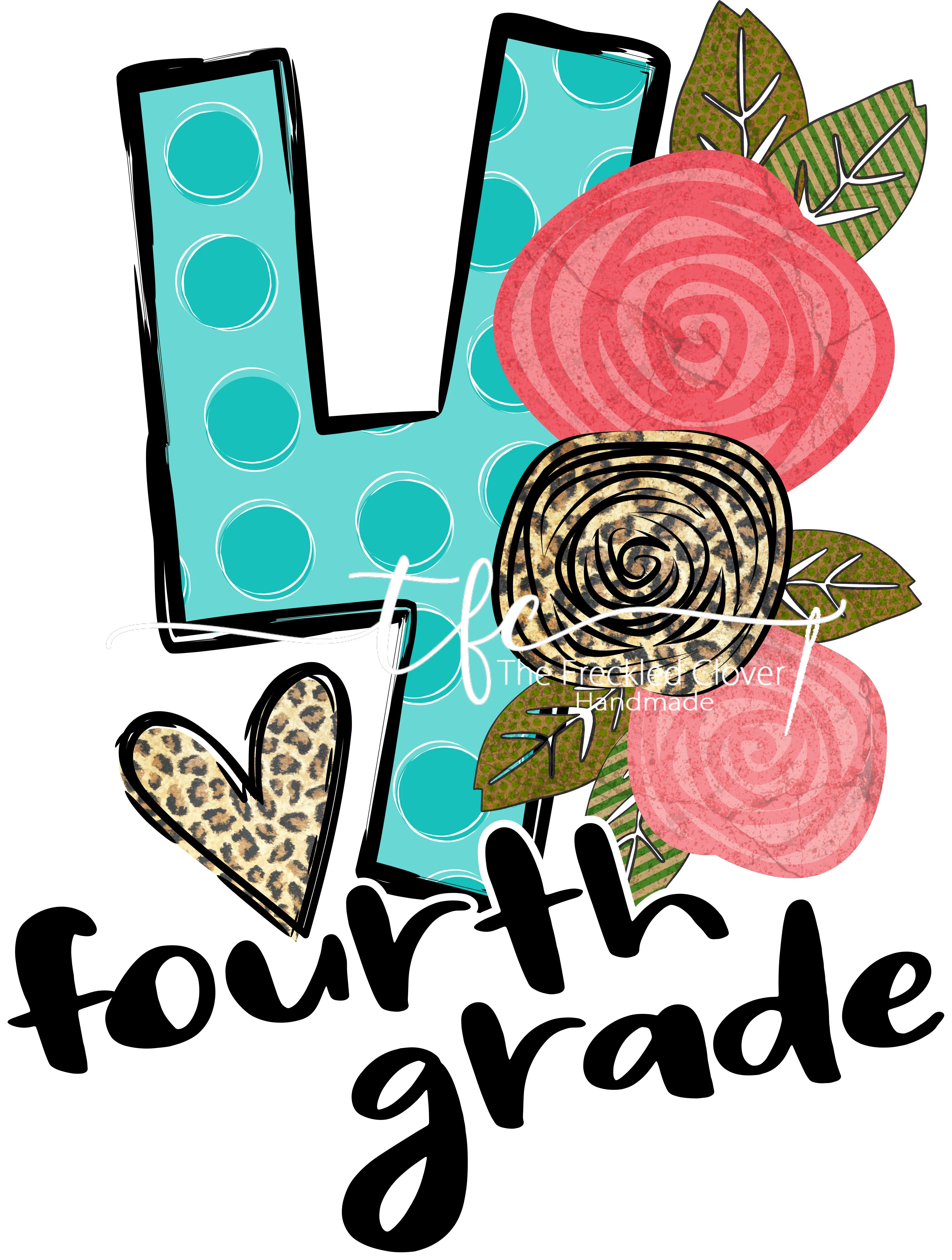 {Floral Polka Dot} grade level tee