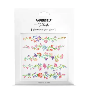 Flower Chain Metallic Temporary Tattoo