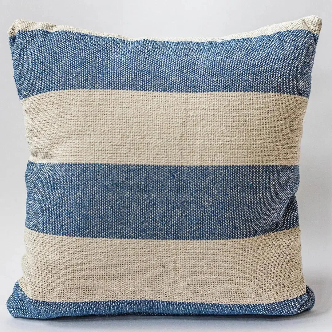 Forpost Trade Inc. | Blue and Cream Striped Pillow