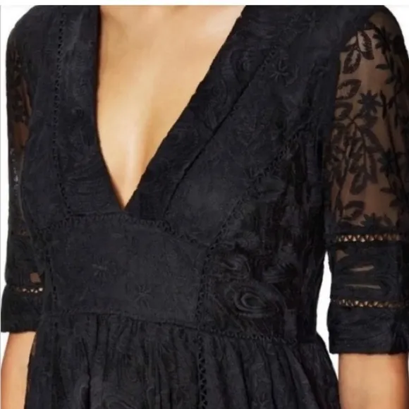 Free People | Free People Mountain Laurel Lace Crochet Dress | Size: 8 Black