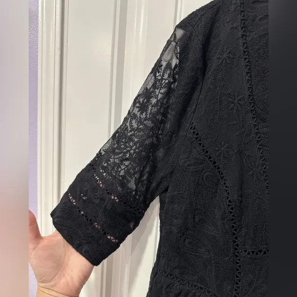 Free People | Free People Mountain Laurel Lace Crochet Dress | Size: 8 Black