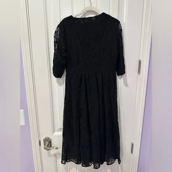Free People | Free People Mountain Laurel Lace Crochet Dress | Size: 8 Black