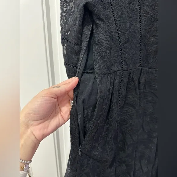 Free People | Free People Mountain Laurel Lace Crochet Dress | Size: 8 Black
