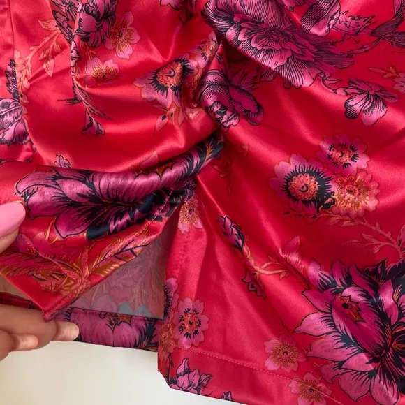 Free People Mini Skirt Pink Avas Floral Printed  Size US 14