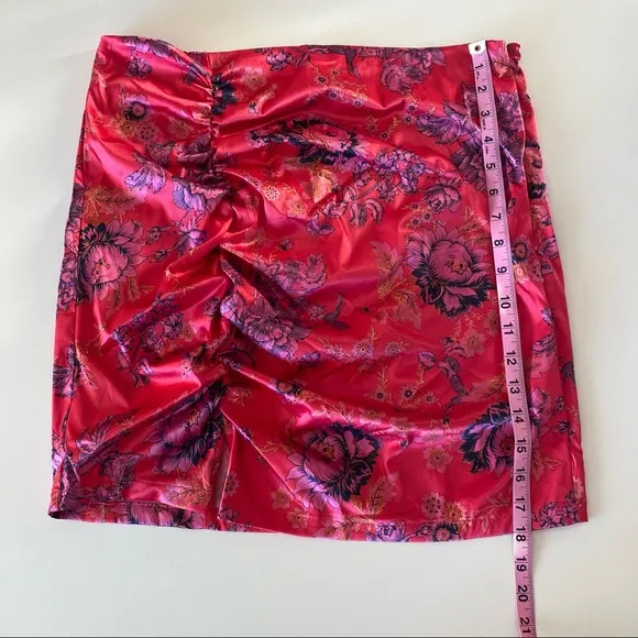 Free People Mini Skirt Pink Avas Floral Printed  Size US 14