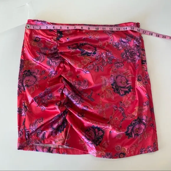 Free People Mini Skirt Pink Avas Floral Printed  Size US 14