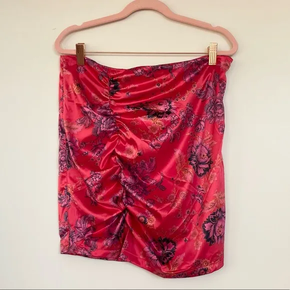 Free People Mini Skirt Pink Avas Floral Printed  Size US 14
