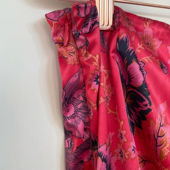 Free People Mini Skirt Pink Avas Floral Printed  Size US 14