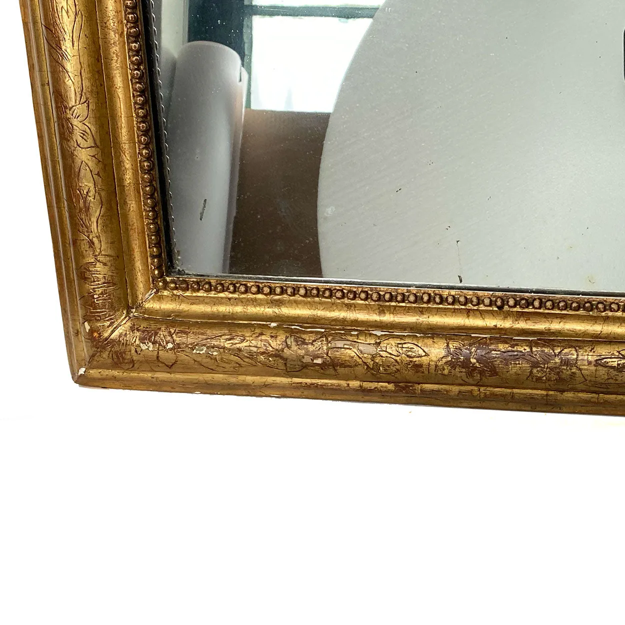 French Louis Philippe Gilt Gesso Arched Wall Mirror