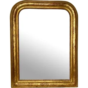 French Louis Philippe Gilt Gesso Arched Wall Mirror