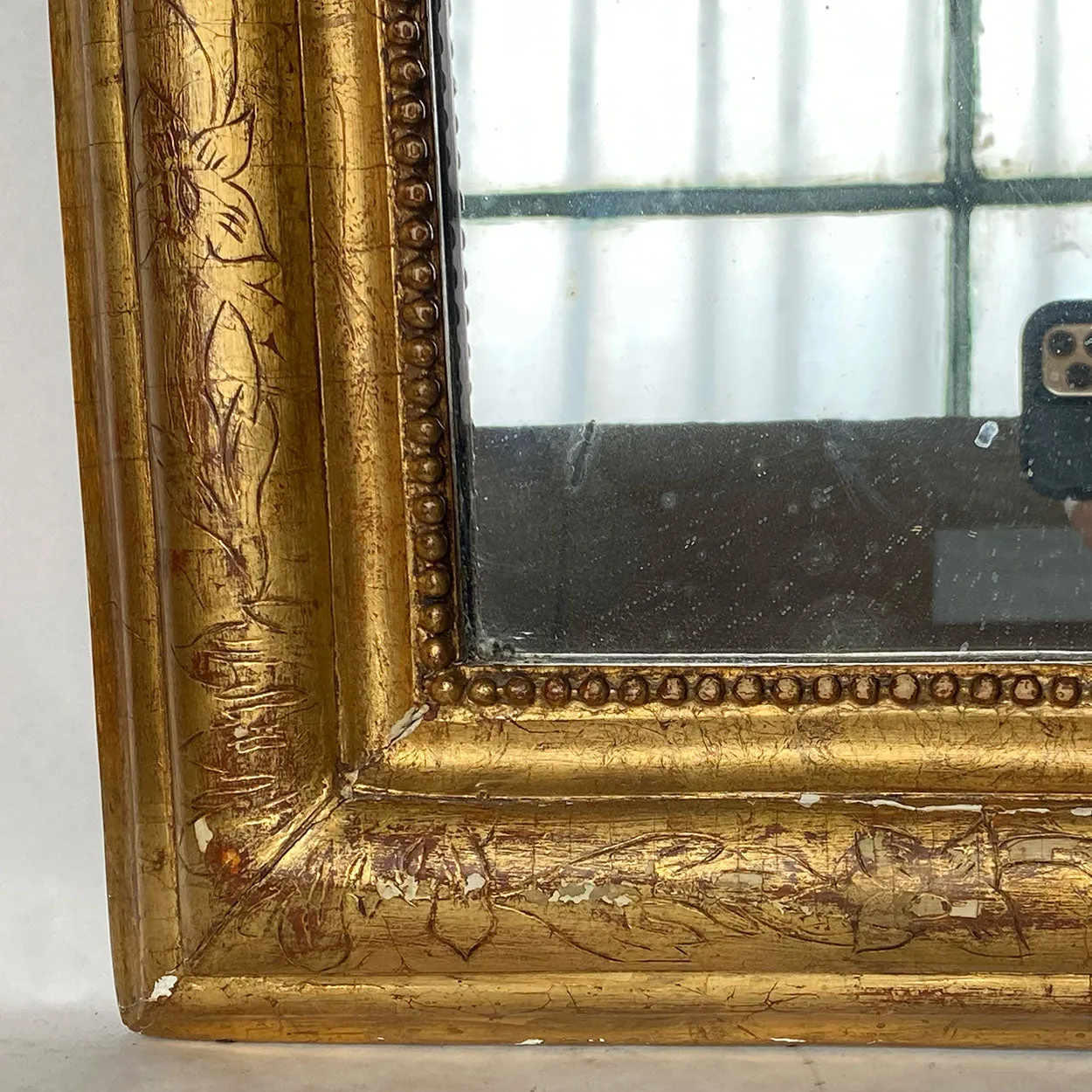French Louis Philippe Gilt Gesso Arched Wall Mirror