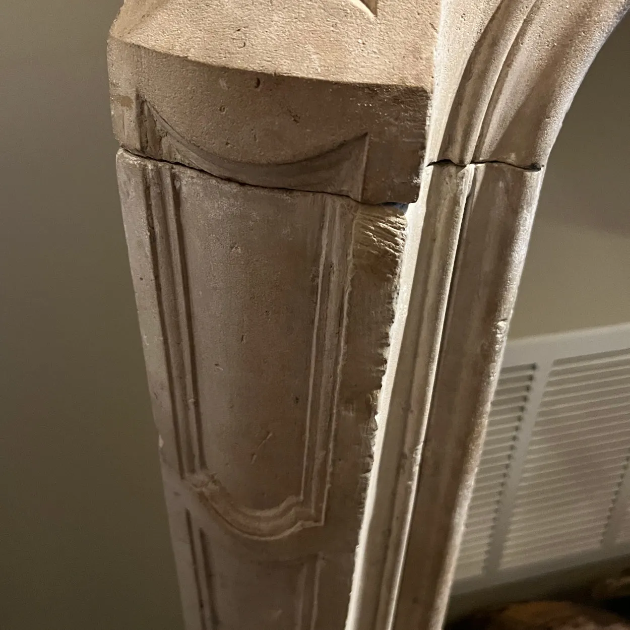 French Provincial Louis XV Style Limestone Fireplace Surround