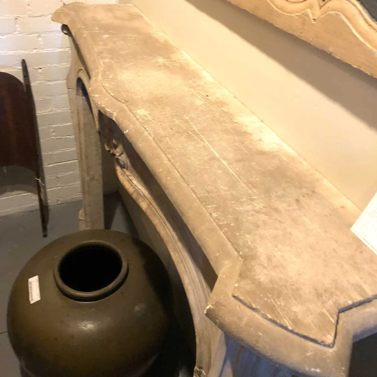 French Provincial Louis XV Style Limestone Fireplace Surround