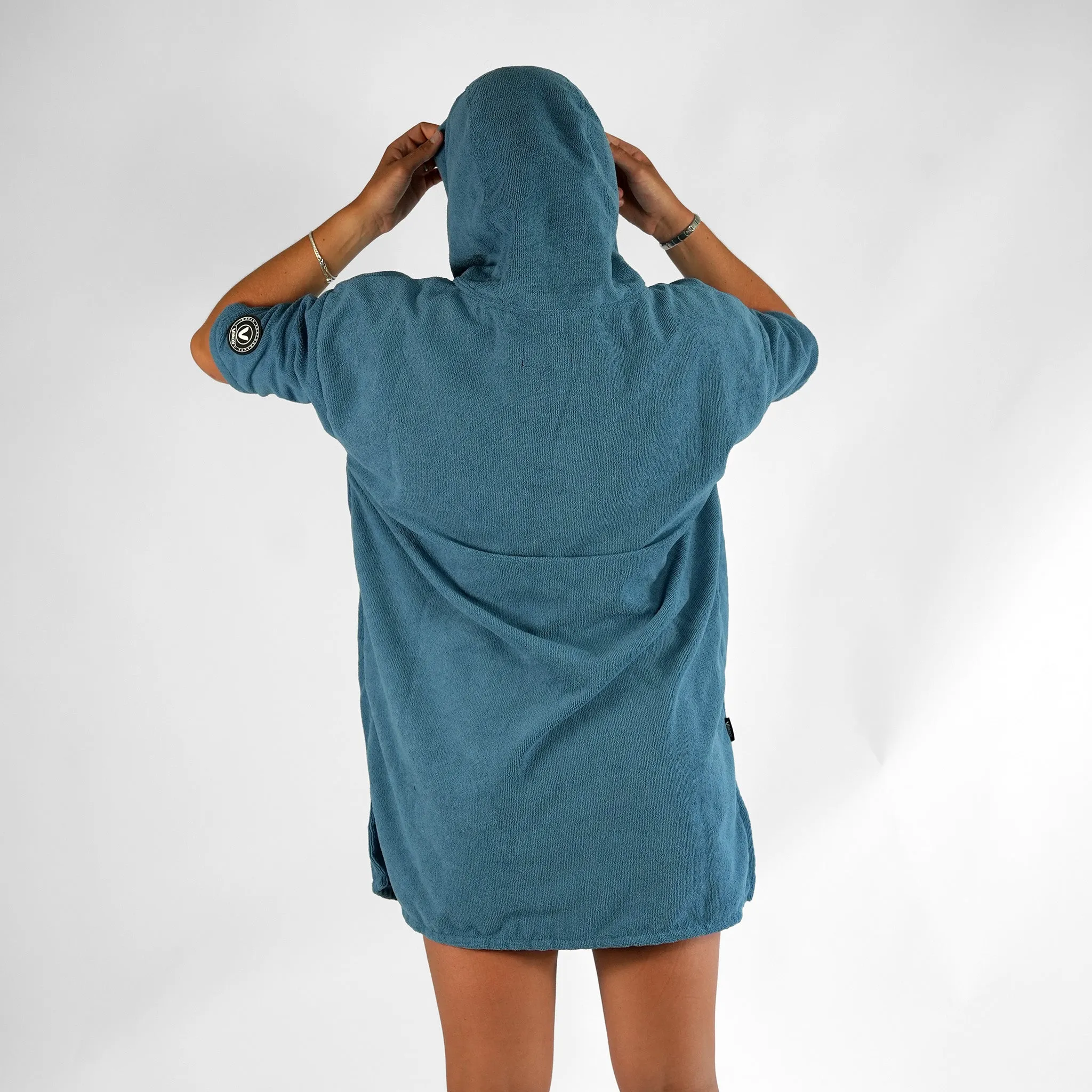 Full Zip Hooded Towel - Ocean Blue