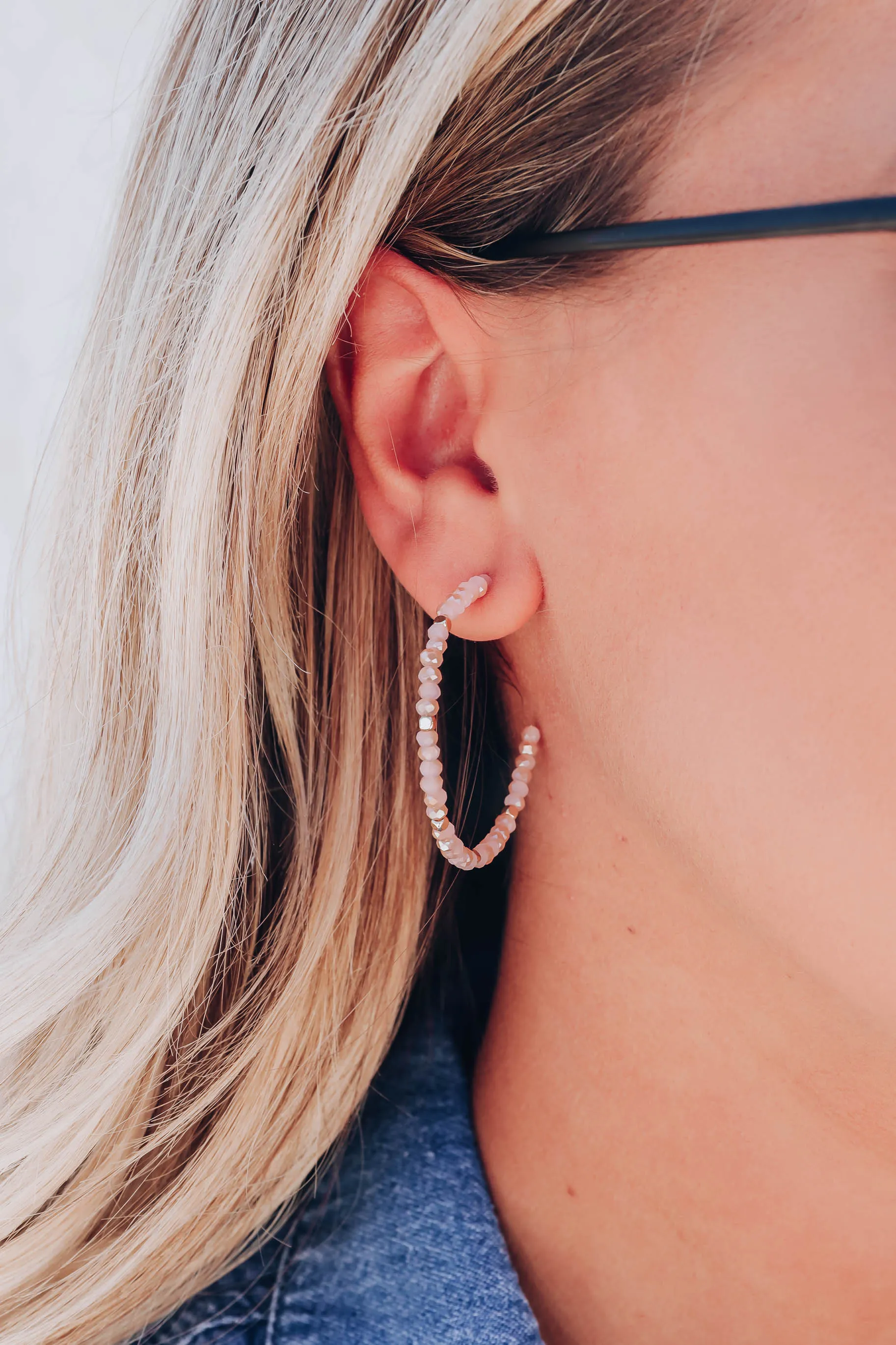 Gabbie Beaded Earrings - Opal Pink