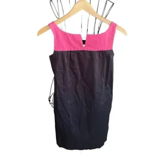 Gap Pink Black Sleeveless Scoop Neck Shift Textured Dress Women's Size XS Barbie