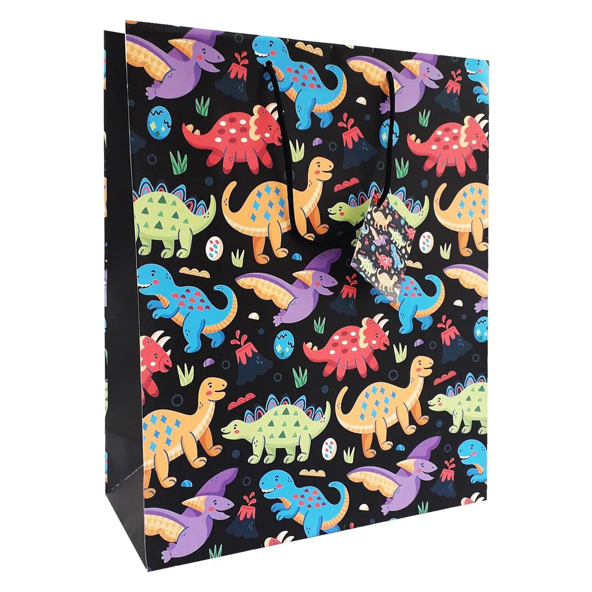 Gift Bag L Colourful Dino 26.5x33cm