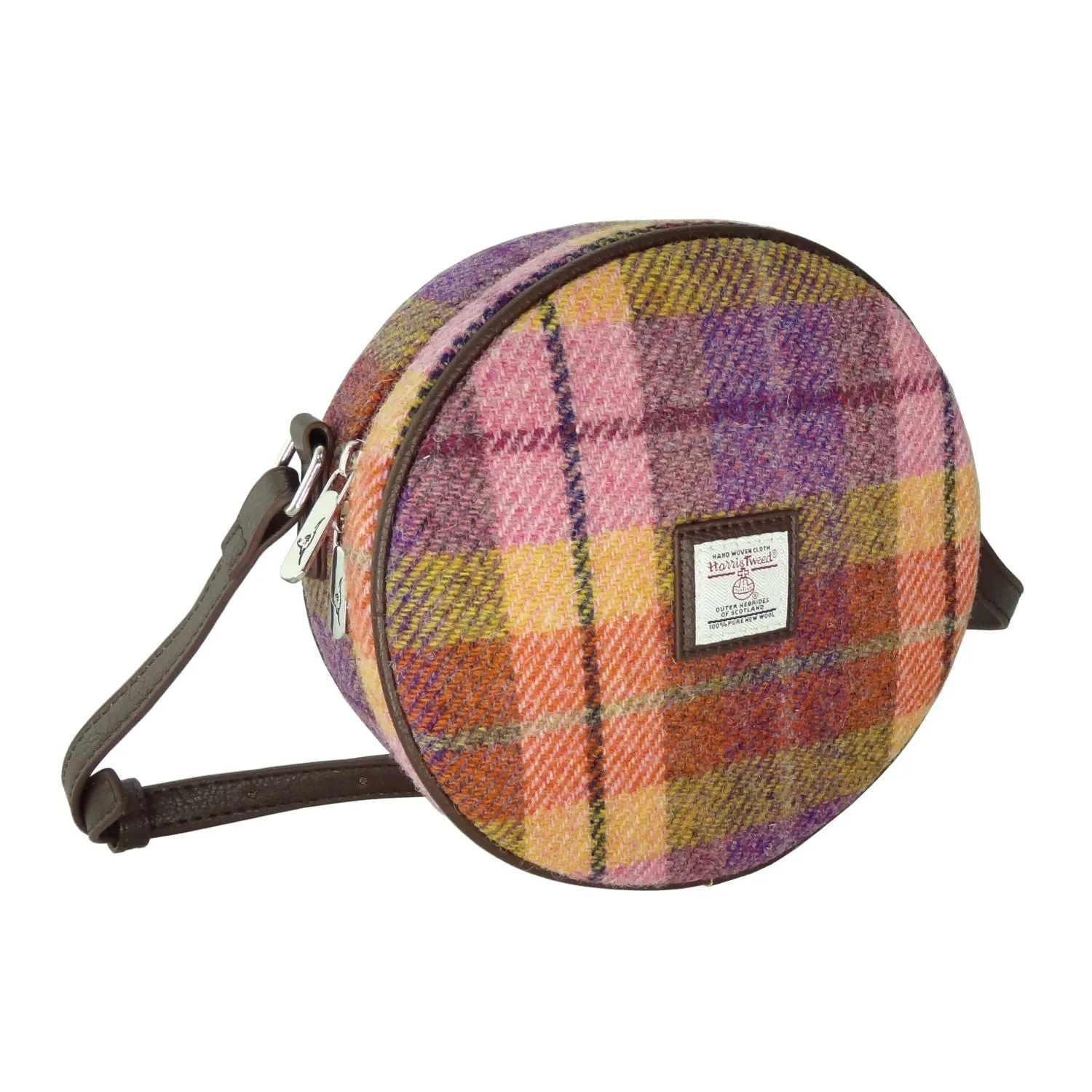 Glen Appin Harris Tweed Mini Round Bannock Bag