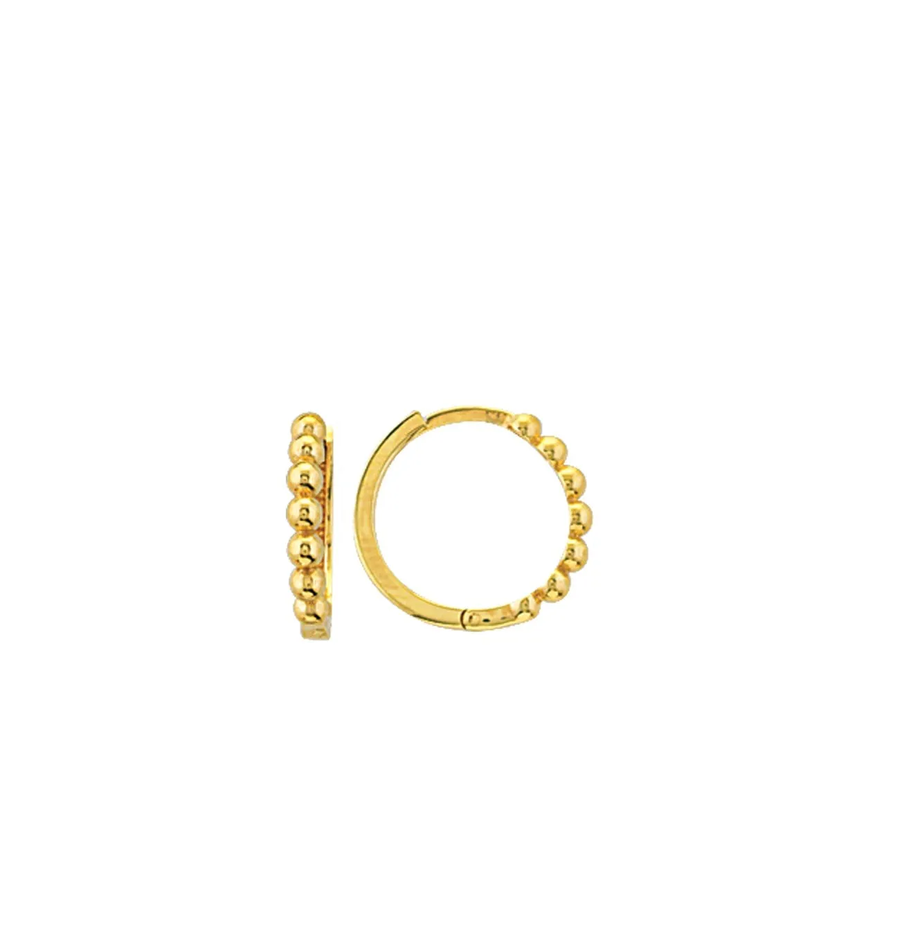 Gold Beaded Huggies (Small & Medium)