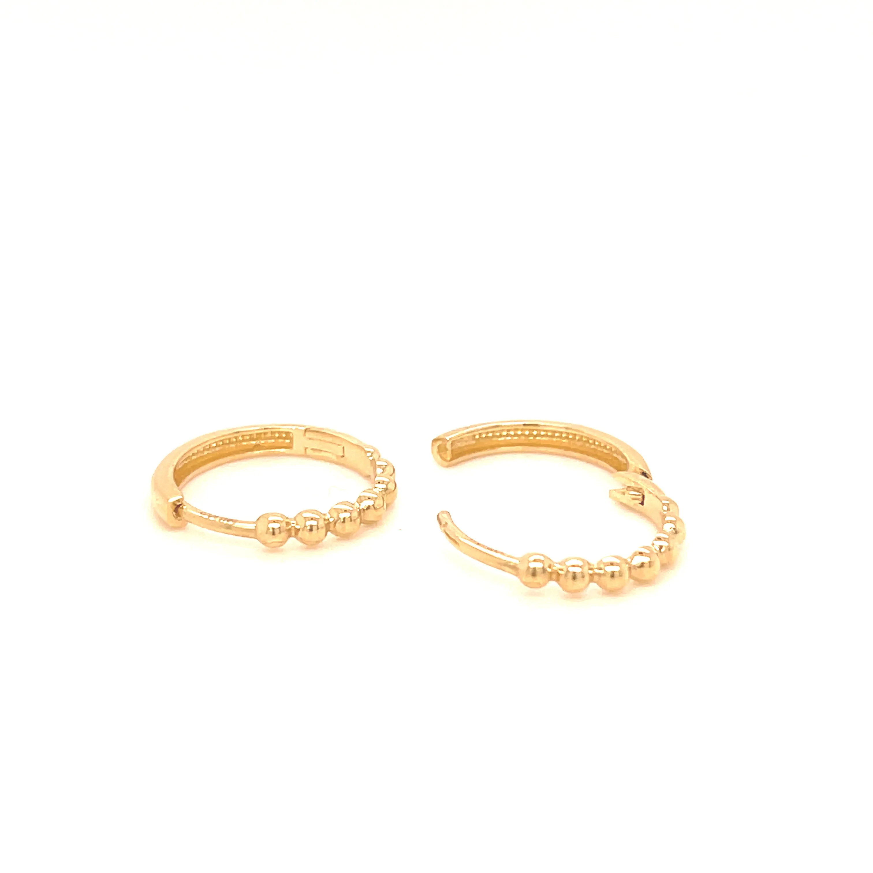 Gold Beaded Huggies (Small & Medium)
