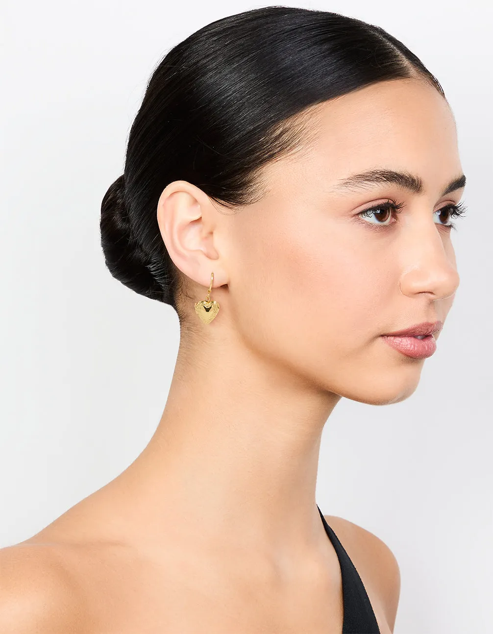 Gold Mini Locket Drop Earrings