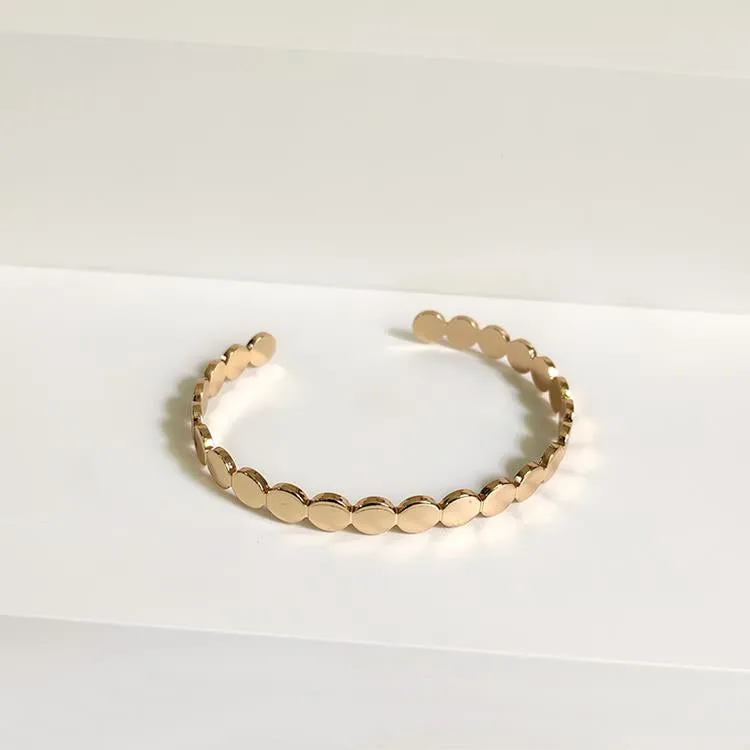 Gold Plated Creative Design Matt Finish Cuff Bracelet for Women