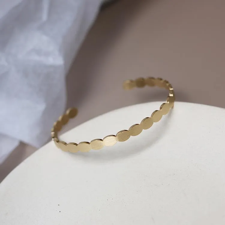 Gold Plated Creative Design Matt Finish Cuff Bracelet for Women