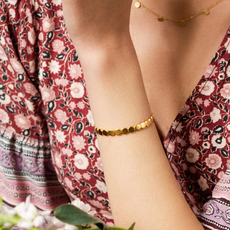Gold Plated Creative Design Matt Finish Cuff Bracelet for Women