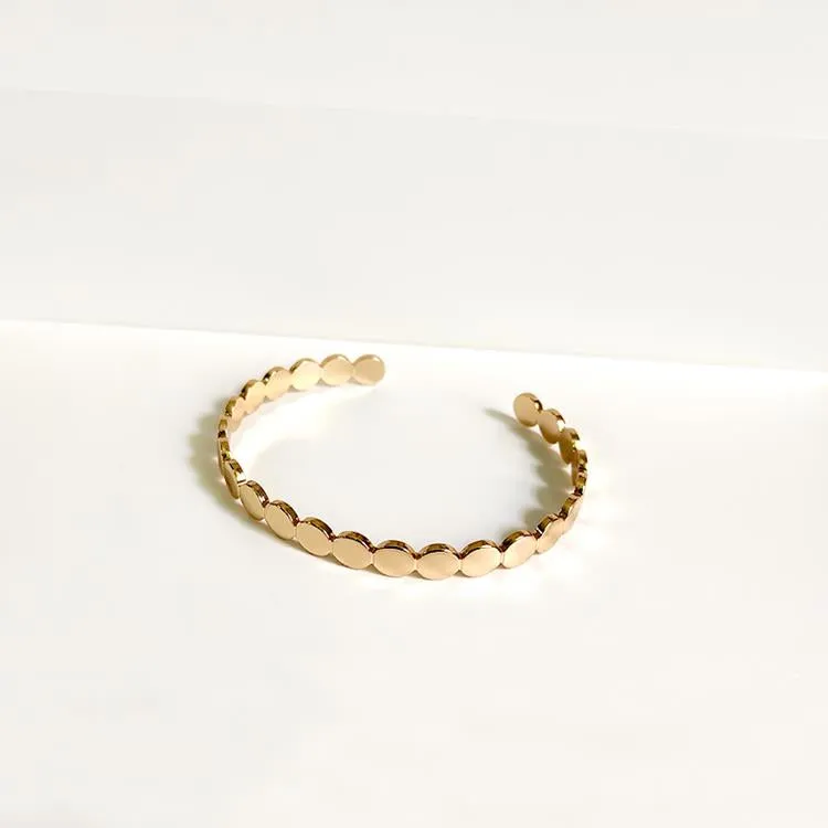 Gold Plated Creative Design Matt Finish Cuff Bracelet for Women