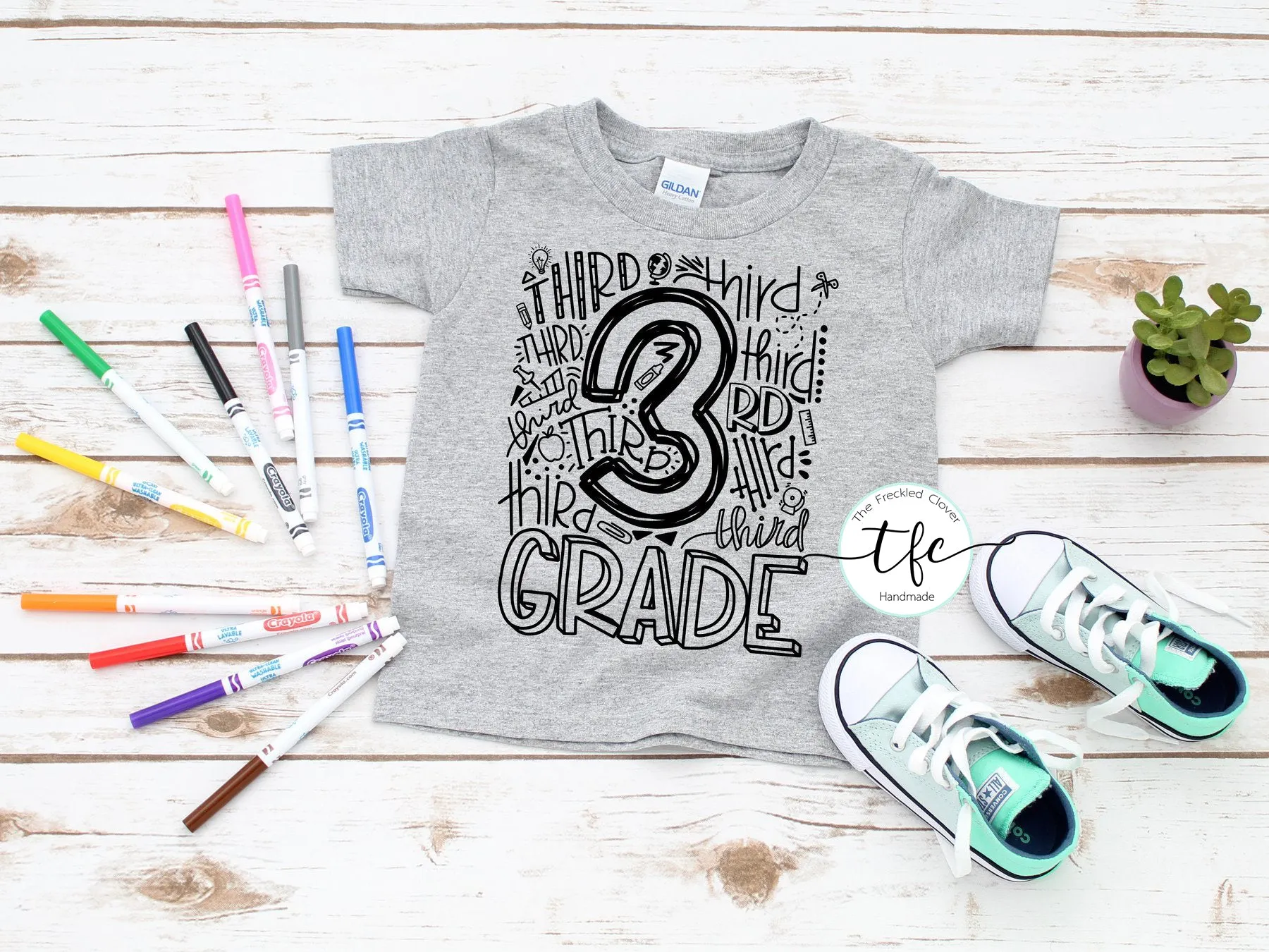 {Grade Typography} screen print tee