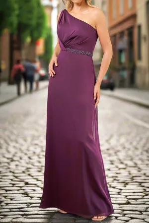Grape Beading One Shoulder Mother of The Bride Dresses