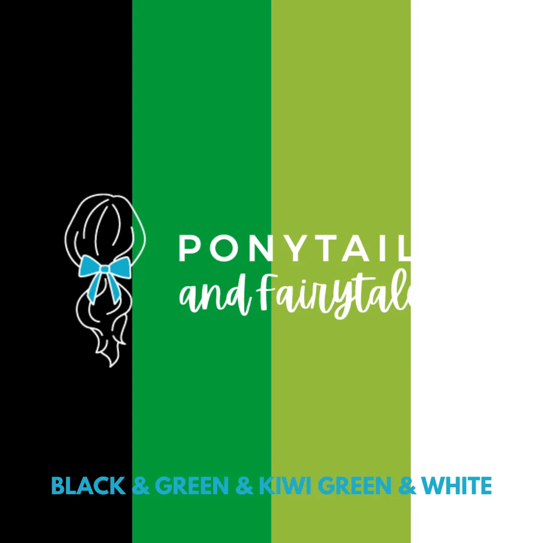Green & Kiwi Green & Black & White Hair Accessories