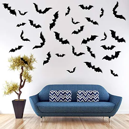 Halloween Vampire 2 Hanging Banners   30 PVC Bats
