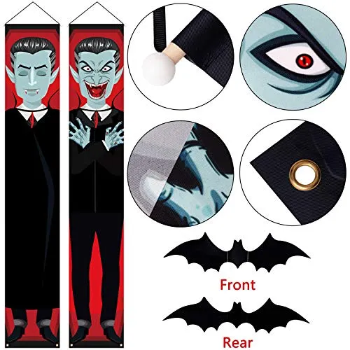 Halloween Vampire 2 Hanging Banners   30 PVC Bats