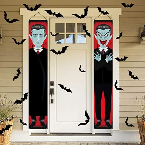 Halloween Vampire 2 Hanging Banners   30 PVC Bats